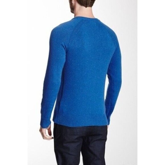 Lucky Brand Sweater V Neck Pullover Knit Speckled White Blue Mens Sz XL - Picture 3 of 11